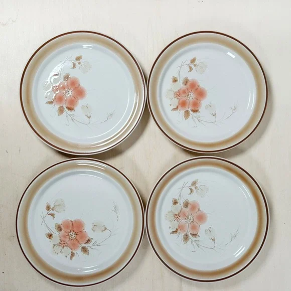 VTG Hearthside Watercolors Blush Dinnerware‎ Dessert Salad Plate Set 4 - Picture 3 of 6